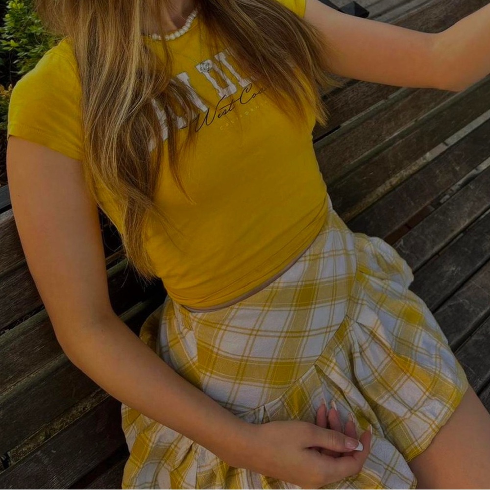 Yellow Plaid Women's Skirt